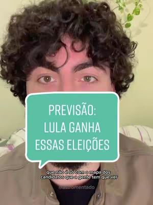 A selfie-style shot featuring a man with curly dark hair and a beard. A speech bubble covers a portion of his face, displaying text in bold, white font against a vibrant teal background. The background appears to be a room with a soft, green wall and hints of foliage. The man is wearing a brown shirt, and his eyes are visible above the speech bubble, looking directly at the viewer.