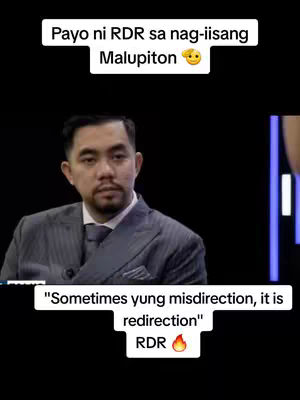 The cover image features a man in a suit jacket against a dark background. Text overlays are present, quoting a phrase about redirection. The layout is simple, focusing on direct communication with the audience.