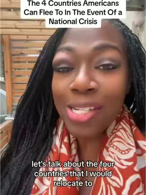 A woman with long braids and a patterned scarf speaks directly to the camera. Text overlays at the top and bottom of the image provide context.