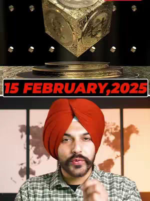 A person wearing a turban is the focus, with a stylized cryptocurrency cube above and a banner stating the date.