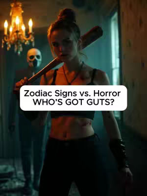 A young woman with a baseball bat looks down, blood on her. She is standing in a dimly lit room, holding a baseball bat over her shoulder. Behind her is another figure wearing a skull mask.