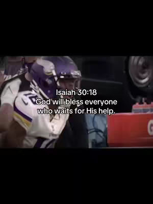 The image shows a football player in a team uniform and helmet, with the text overlayed in white. It's a medium shot, showing the player's torso and head, the focus is on the text. The background is a blurred view of the stadium.