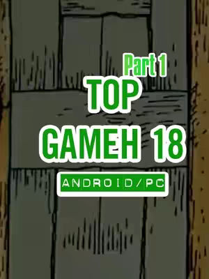 The cover image features a vertical arrangement with a textured background, possibly resembling wooden planks. Overlaid on this is bright text in a stylized font. The top shows 'Part 1' in green lettering. Below this the words 'TOP GAMEH 18', also in green. At the bottom is a rectangular box with white text stating 'ANDROID/PC'. The overall aesthetic is a simple, eye-catching design meant to draw attention to the video's content, likely related to games.