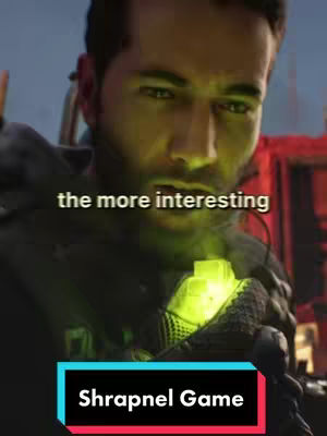 A close-up shot of a man looking towards the camera with a serious expression. Text overlays are present, along with a neon green glowing object in his hands. The man is wearing a dark jacket. The background is out of focus, suggesting it might be outdoors.
