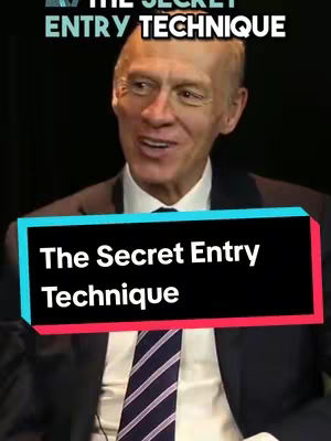 The cover image features a close-up of a man in a suit and tie, speaking while seated indoors against a plain background. The video title overlayed in the image reads "The Secret Entry Technique".