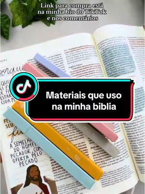 The image shows an open Bible with colorful highlighters and markers. There is a TikTok logo with text overlayed on the image, indicating the video is likely promoting or reviewing bible study materials and tools.