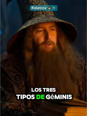 The image shows a man dressed as a wizard, with a long white beard and a large hat. Text overlays indicate the video is about astrology and the Gemini zodiac sign.
