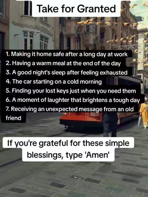 An image with text overlayed on a complex scene, a street in front of European-style architecture and a bus on the right. Overlaid are a numbered list and a call to action.