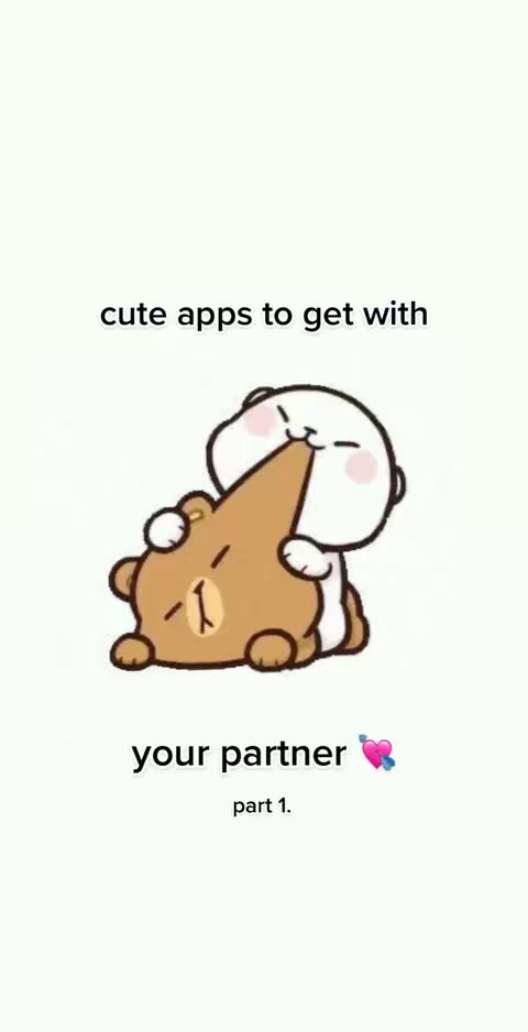 The cover image is a vertical graphic set against a plain white background. In the center, a cartoon illustration depicts two figures of the 'Mochi' style. One figure, resembling a white bear with pink cheeks, embraces a brown bear. The white bear is biting the brown bear's ear. Below the illustration, the text 'your partner' is written in a simple, bold font. Below this, in small letters, text reads, 'part 1.' Both the text and the illustration are centered.