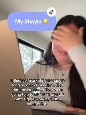 A woman is shown with her hand over her face, appearing distressed. A text overlay describes her as a 'Shayla,' suggesting a personal connection. The background is a domestic setting.