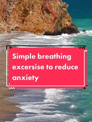 A serene beach scene with a sandy shore, turquoise water, and a rocky cliff in the background. A red rectangle with white text is overlaid on the image.
