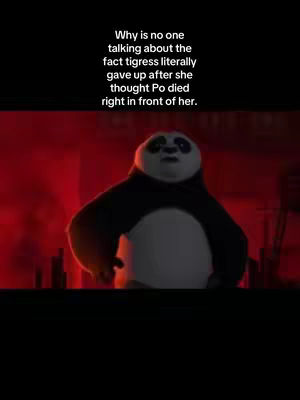 The cover image features a scene from the animated movie *Kung Fu Panda*. Po, the panda, is shown with a sorrowful expression. The background is a dark red.