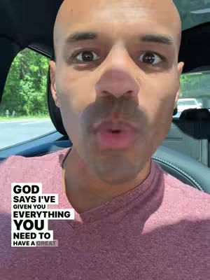 Cover image shows a close-up perspective of a man inside a car, likely a selfie with a serious expression. The man has a shaved head and is facing forward with his lips puckered as if he's about to speak or has just spoken. The background is blurred, suggesting the car is in motion. Overlay text provides a motivational message.