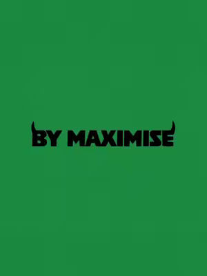 The cover image has a solid green background. Centered, in bold black text, is the text "BY MAXIMISE," with the letter 'Y' modified to include what appear to be bull horns adorning the text.
