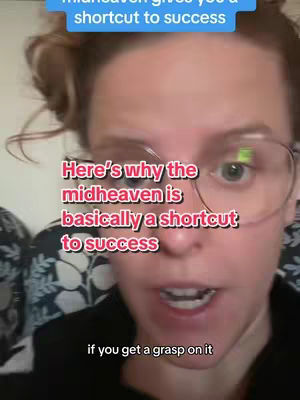 A close-up selfie with a woman wearing glasses. Text overlays highlight the focus on astrology topics, emphasizing the astrological concept.