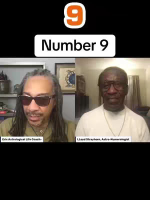 The cover image is split into two sections. On the top center is an orange number 9 in a white circle. Below this, a white rectangular box with the words, "Number 9" are printed. On the left, a man with sunglasses is looking down. On the right is another man wearing glasses.