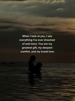 A silhouetted image of two figures embracing in the water at what appears to be sunset. Above them, text is displayed in white font.