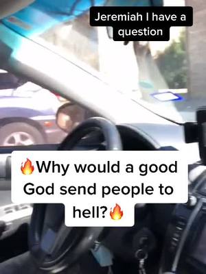 The cover image shows a view from inside a car looking out through the windshield. The steering wheel and part of the dashboard are visible in the foreground. Outside, a purple car is partially seen. The overlay text is in a speech bubble with fire emojis.