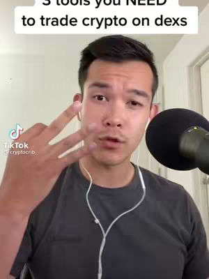 The cover features a close-up of a man in a gray t-shirt, with a focused expression. His right hand is raised with three fingers extended, signaling a trio. Above him, a white rectangle has text, while a TikTok logo and username are visible in the lower left. A microphone is positioned to the right of the frame.