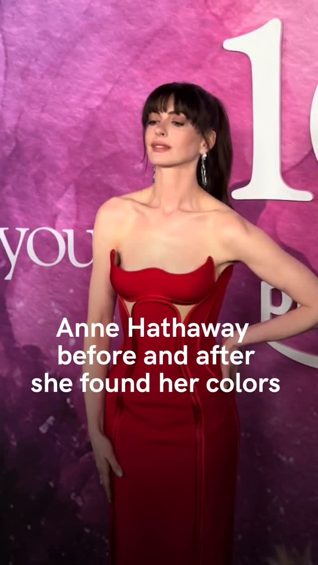 The cover image shows a woman in a red dress, standing. She is on a purple background. Text overlays the image.