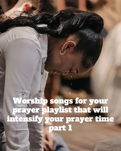 The cover image shows a person, likely a woman, with their head bowed in prayer. They are wearing a white shirt and have dark hair. The background is blurred, suggesting a worship setting. Overlayed on the image is white text, which describes the purpose of the video.