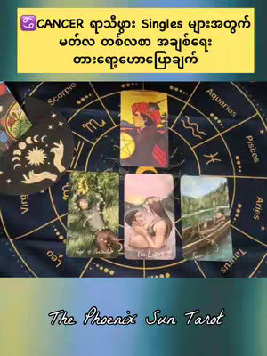 The cover image presents a tarot reading layout with several tarot cards spread out on a circular astrology chart, depicting constellations. The top section features a text overlay on a yellow background with text in a foreign language. The background has a dark blue and green color and includes a watermark at the bottom.