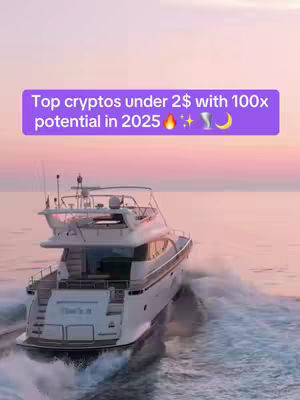 A white motor yacht is speeding across the water. The sky is a gradient of pinks and purples from a sunset, with the ocean reflecting the light. Text on a purple background is overlaid on the image.