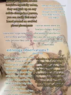 Cover image with text overlays on a blurred background showing what appears to be a person’s back with a portion of a tattoo, various text descriptions are overlayed on the photo.