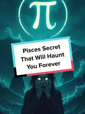 A teal-colored background with a person in the bottom center. The person appears to be in shock, raising their hands to their face with glowing white eyes. Above them is a square white and red label. above that is a large white circle with a pi symbol in its center.