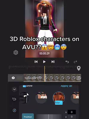The cover image shows a mobile phone display with an app interface. It appears to be a video editing app showing a 3D Roblox character. Text overlays include the title and questions about the app's features and functions. On screen navigation controls are visible at the bottom of the cover image. The colors used throughout are mostly neutral: black, white and gray. The composition is a screenshot of the phone screen, with the Roblox character and in-app features being the main focus.