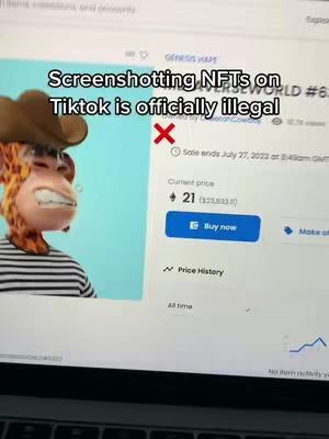 The cover image is a screenshot of a computer screen displaying a crypto marketplace. On the left, there is a cartoon ape with a cowboy hat. On the right, a website with a red 'X' and text is visible.
