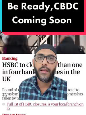The cover image features a man in glasses and a hat speaking with a background that includes text about banking and financial news and a banner at the top.