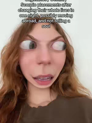 A close-up shot of a woman with her mouth slightly open, eyes crossed with an exaggerated look, and text overlayed at the top.