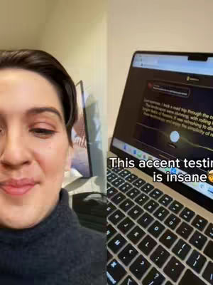 The cover photo is a split screen on the left side, a woman with short dark hair smiles, with fair skin complexion. On the right side is a MacBook showing a website and the background is light yellow. There are some partially visible items at the back such as a picture frame.