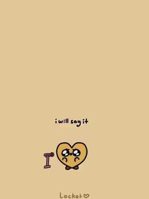 The cover image is a minimalist digital illustration set against a light brown backdrop. In the center, there's a heart-shaped character with large, expressive eyes and small feet. Above the character, the text "i will say it" is written in a simple, black font. To the left, the letter "I" in pink is placed before the heart. Below the character, the word "Locket" is noted in a small, cursive font, suggesting a brand association.