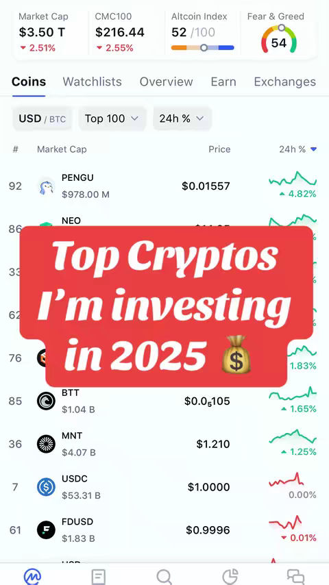 The cover image shows a screenshot of a crypto app with a red rectangular overlay. The overlay has text, and a money bag icon for a visual hook.