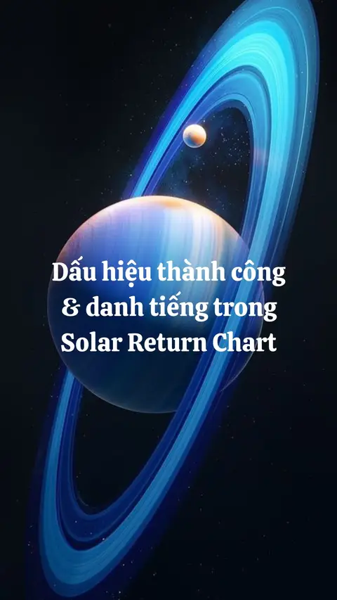 The cover image features a stylized depiction of a planet surrounded by a large ring system, set against a dark, star-filled background. The central planet is predominantly blue and white, with hints of orange and red, suggesting a gas giant, and the ring system is a vibrant blue. Text in Vietnamese overlays the image, positioned to be readable against the planetary and ring backdrop.