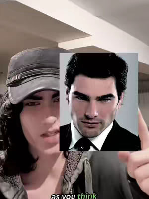 The cover image features a split composition. On the left, a person with a hat looking serious is displayed. Overlayed on the right side shows a masculine person in a suit. At the bottom the text 'as you think' is also displayed.
