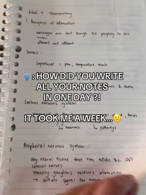 A close-up shot of a notebook with handwritten notes. Overlaid on the image is a text box with questions. The paper is white, and the text is in black ink. The layout is simple, focusing on the written content. The paper is slightly angled and the background is blurred.