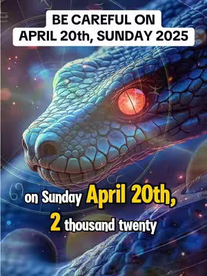 The image is a digitally created illustration featuring the head of a serpentine creature, possibly a dragon or snake, in a close-up view. The creature's scales are rendered in a blue and teal color scheme, giving it a textured, almost metallic appearance. The creature's eye is a prominent feature, with a fiery red center. The overall ambiance sets a tone of mystery and the supernatural, with overlayed text that highlights a specific date of the year.
