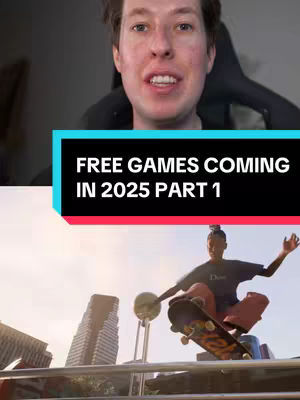 The cover image is a vertical split. The top half features a man in a black shirt sitting in front of a blurred background. He faces the camera and smiles. The bottom half shows a skateboarding scene in what appears to be a game. A person on a skateboard is captured mid-air in front of a building and the sky.