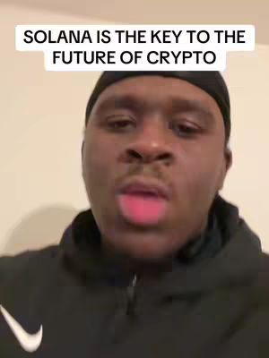 The cover image shows a close-up of a Black man wearing a black beanie and a black, zippered jacket. The text overlay indicates that the video content is related to the cryptocurrency Solana.