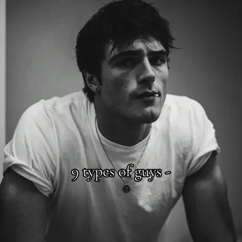 A black and white image featuring a close-up of a man's face. The man is wearing a white t-shirt and a subtle necklace. The image is in grayscale, with the text overlayed at the bottom.