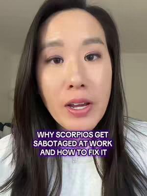 A woman with dark hair and neutral makeup looks directly at the camera. Text is overlaid on the bottom third of the image.