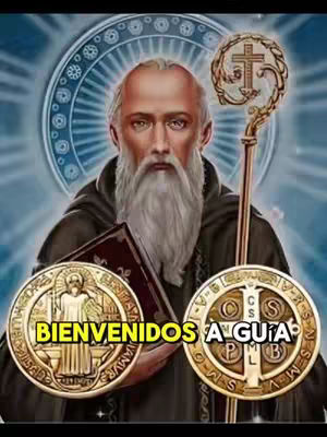 The image is a digital illustration featuring a man in the center, framed from the chest up. The man has a white beard and hair, and is wearing a dark robe. He holds a book in one hand and in the other, he holds a staff and two medallions. Behind him is a circular pattern with a bright blue and white color. The two medallions have text in yellow. The overall color scheme includes shades of gold, blue, and brown.