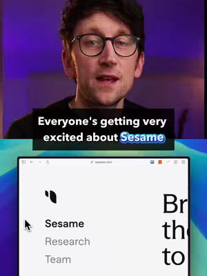 A man with glasses speaks to the camera while a computer screen is shown, with text overlaid. The background is blurry with purple and dark colors in the background.
