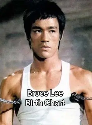 Cover image of Bruce Lee with a white tank top, looking slightly upward, with chains on his arms on the lower portion of the image, and overlaid text.