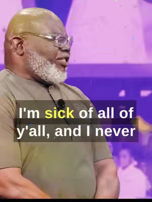 The cover image features a man with glasses, a beard, and a serious expression. Text overlayed reads, 'I'm sick of all of y'all, and I never'. The background is blurred with a mix of purple and white.