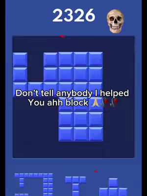 The cover image shows a gaming puzzle where the objective of the game is to fit different shaped blocks into the puzzle. An image of a skull floats in the background. Below is a prompt that says, "Don't tell anybody I helped You ahh block".
