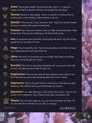 The cover image features a list of zodiac signs with associated personality traits. The text is set against an indistinct background.